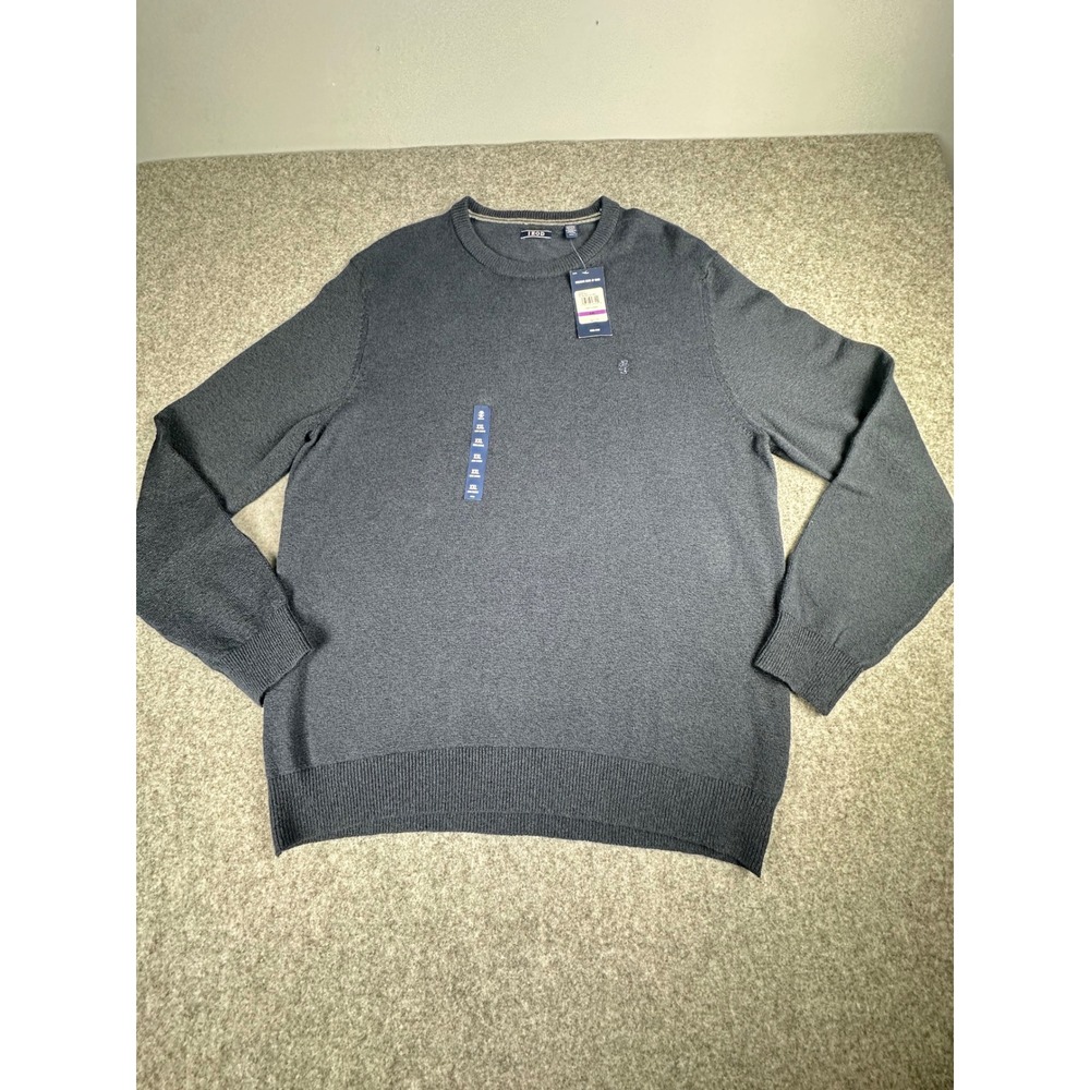 IZOD Men's Navy Blazer XXL Crew Neck Soft Knit Sweater‎ Premium Essentials